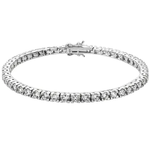 Silver Ladies' Cz Bracelet 13g